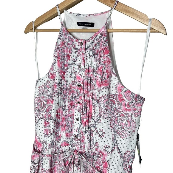 New Women’s Tommy Hilfiger Sleeveless Halter Neck Tiered Midi Dress Size 4 - Picture 3 of 10
